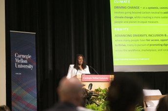 Dawn James presenting her keynote speech